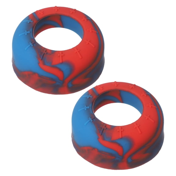 Uxcell Bat Grip Choke Up Ring, Pressure Baseball Rings Bat Knob Soft Silicone Grip Rings Improve Swing and Increase Control 2Pcs & Blue-red - Fit for (Baseball/Softball/Teeball)