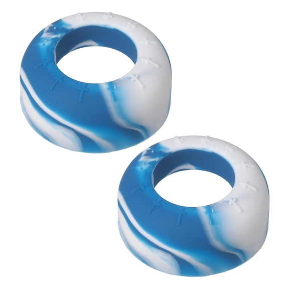Uxcell Bat Grip Choke Up Ring, Pressure Baseball Rings Bat Knob Soft Silicone Grip Rings Improve Swing and Increase Control 2Pcs & Blue-white - Fit for (Baseball/Softball/Teeball)