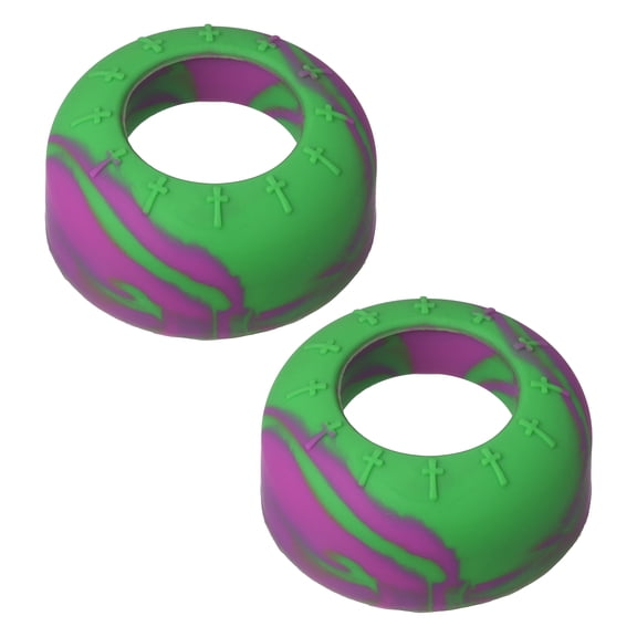 Uxcell Bat Grip Choke Up Ring, Pressure Baseball Rings Bat Knob Soft Silicone Grip Rings Improve Swing and Increase Control 2Pcs & Green-purple - Fit for (Baseball/Softball/Teeball)