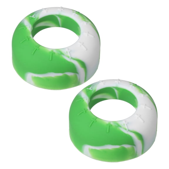 Uxcell Bat Grip Choke Up Ring, Pressure Baseball Rings Bat Knob Soft Silicone Grip Rings Improve Swing and Increase Control 2Pcs & Green-white - Fit for (Baseball/Softball/Teeball)