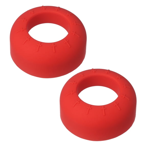 Uxcell Bat Grip Choke Up Ring, Pressure Baseball Rings Bat Knob Soft Silicone Grip Rings Improve Swing and Increase Control 2Pcs & Red - Fit for (Baseball/Softball/Teeball)