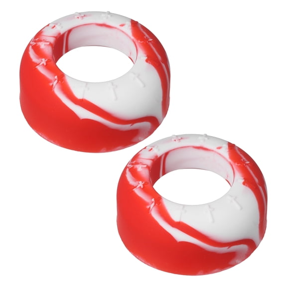 Uxcell Bat Grip Choke Up Ring, Pressure Baseball Rings Bat Knob Soft Silicone Grip Rings Improve Swing and Increase Control 2Pcs & Red-white - Fit for (Baseball/Softball/Teeball)