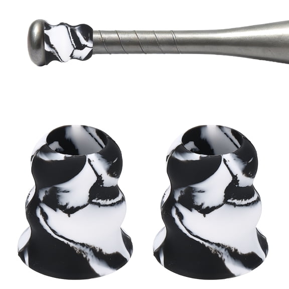 Uxcell Bat Taper, Bat Knob Taper Softball Grip Silicone Non-slip Ergonomic Enhanced Grip Easy Installation 2Pcs & Black-White - Fit for (Most Softball Bats/Baseball)