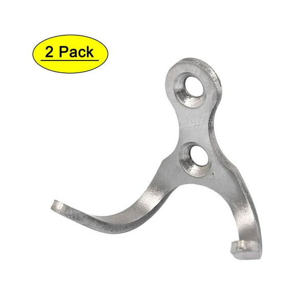 Uxcell Bath Door Wall Clothing Towel Hanging Double Prong Hanger Hook 3mm Thickness 2pcs