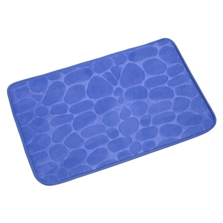 Uxcell Bath Rugs 23.62"x15.74", Coral Fleece Bath Mat Water Absorbent Floor Mat For Shower Bathtub,Blue