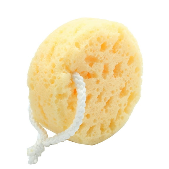 Uxcell Bath Shower Body Clean Soft Sponge Yellow w Loop