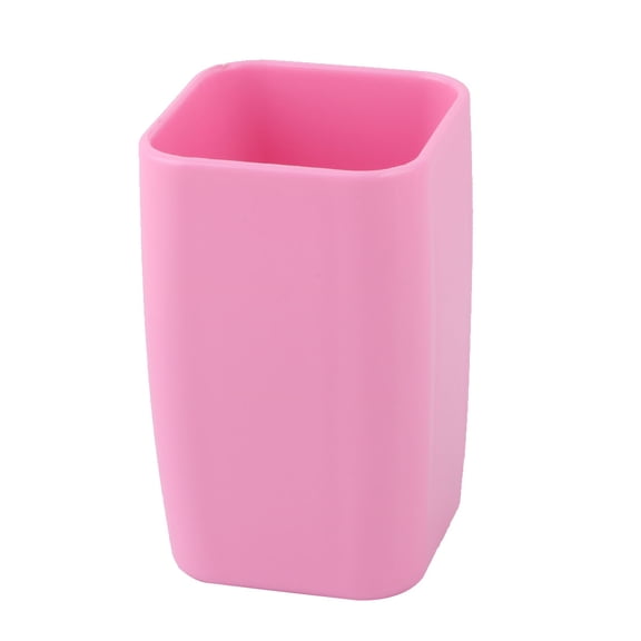Uxcell Bathroom Plastic Toothbrush Toothpaste Holder Tooth Cleaning Mug Cup Pink 300ml