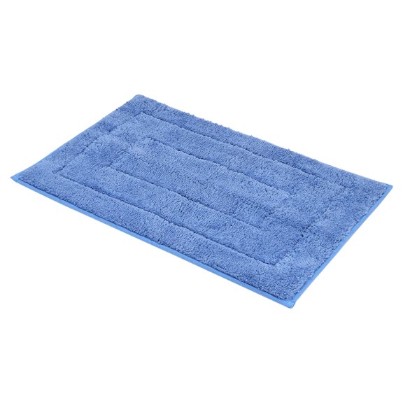 Uxcell Bathroom Rug, 24" x 16" Bath Mat Non Slip Quick Dry Soft and Absorbent Microfiber Bath Mat Rug Washable Carpet for Bathroom, Bedroom, Kitchen, (Sapphire Blue)