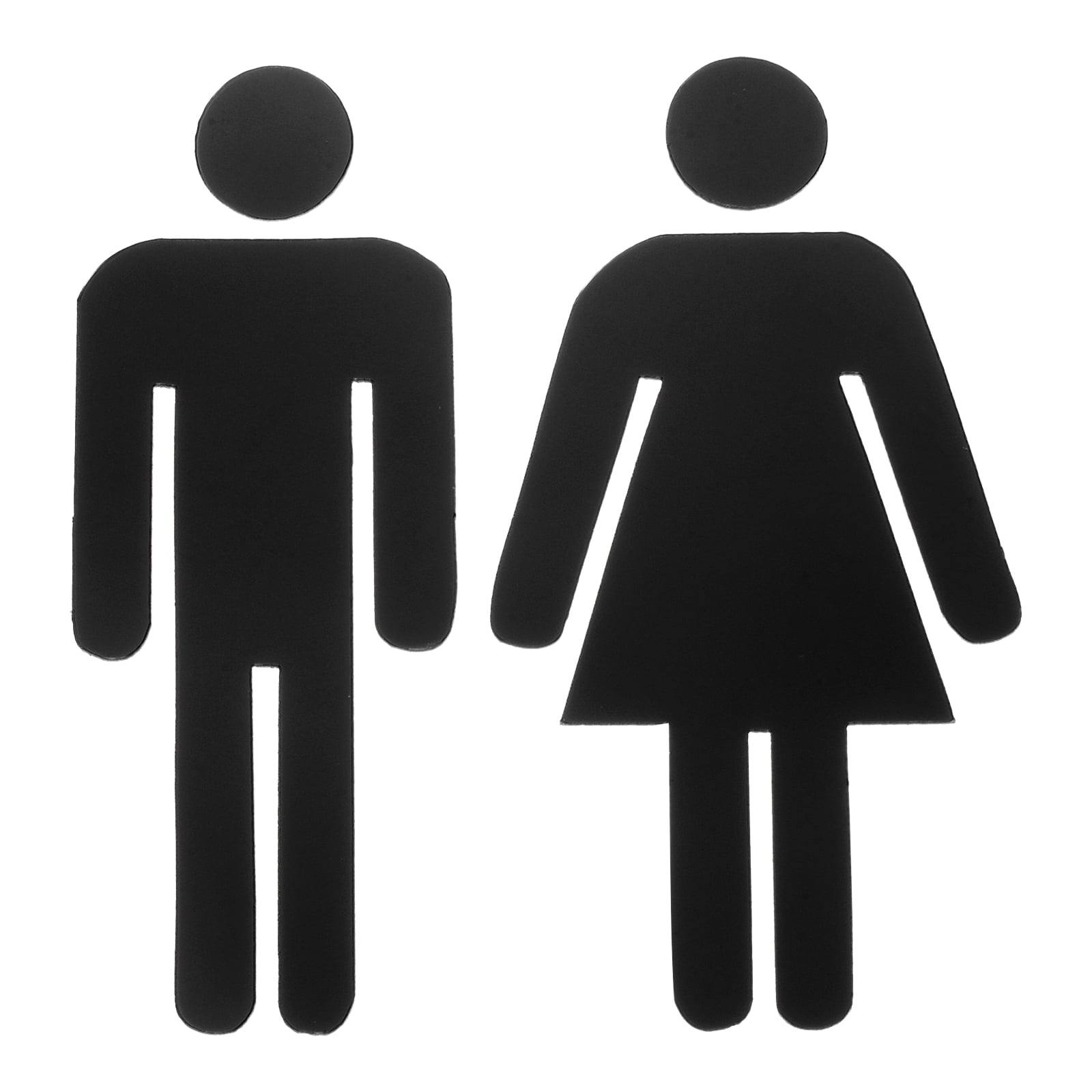 Black Acrylic Men and Women Bathroom Sign Set