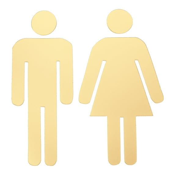 Uxcell Bathroom Sign, Acrylic Restroom Men's and Women's Gender Sign, Golden 1 Set