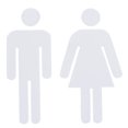 thumbnail image 1 of Uxcell Bathroom Sign, Acrylic Restroom Men's and Women's Gender Sign, White 1 Set, 1 of 6