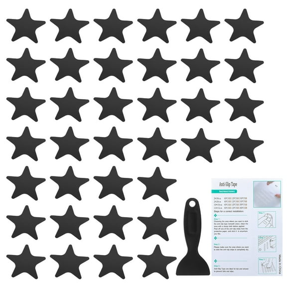 Uxcell Bathtub Non Slip Stickers Safety Shower Floor Anti Slip Stickers with Adhesive Decals Scraper for Bath Tub Shower Floor Black