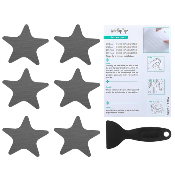 Uxcell Bathtub Non Slip Stickers Safety Shower Floor Anti Slip Stickers with Adhesive Decals Scraper for Bath Tub Shower Floor Gray