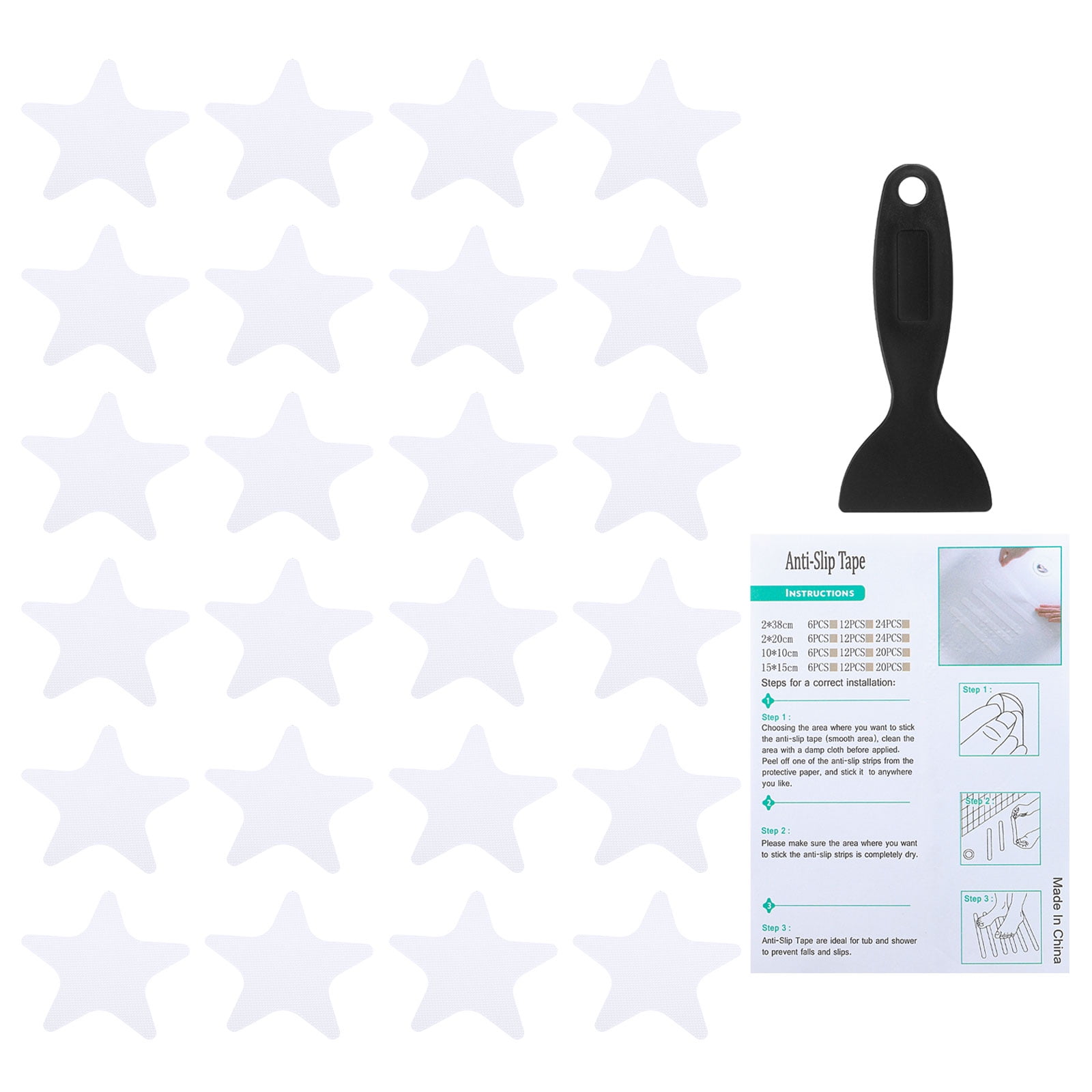Bathtub Non Slip Stickers 4.13x4.13 Inch, 24 Pack Star Stickers with ...
