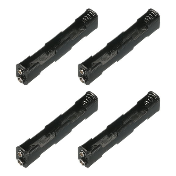 Uxcell Battery Holder Box 4 x AA, 4 Slots with ON/OFF Switch with 9V Buckle AA-Batteries Holder Box Container, 4Pcs