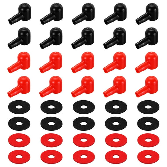 Battery Terminal Cover, 20 Pcs Battery Terminal Protector Truck Battery Terminal Cover with Washers Black Red L6-14-33mm for Car Accessories Truck Marine Boat