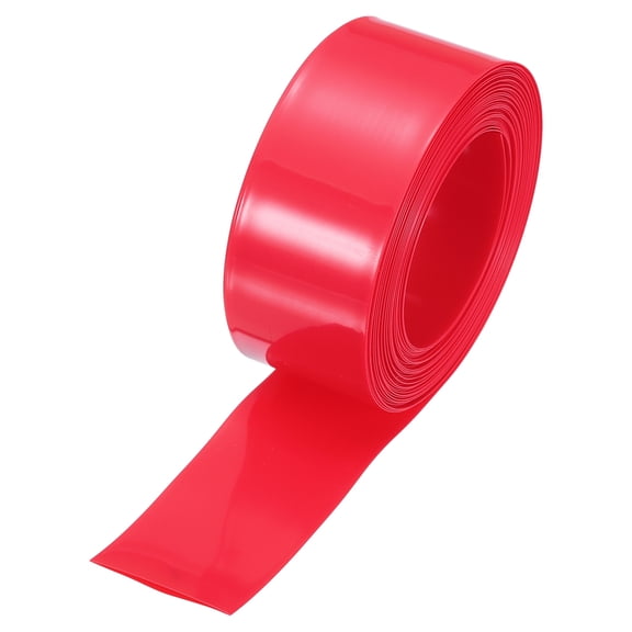 Uxcell Battery Wrap 32mm Flat 26 ft Heat Shrink Tube Wraps Red