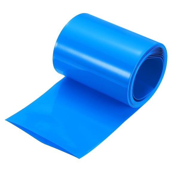 Uxcell Battery Wrap 75mm Flat 8ft Heat Shrink Tube Wraps Blue