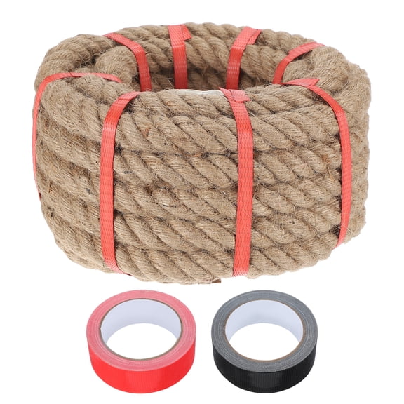 Uxcell Battle Rope 30ft x 0.87 Inch Jute Heavy Fitness Training Gym Climbing Rope Exercise Workout Ropes for Strength Training Home Workouts Sport