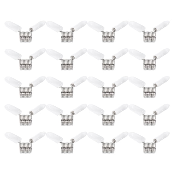 Uxcell Bead Stopper, 20 Pcs 0.28" Dia Bead Wire End Bead Clamps with Handle, White