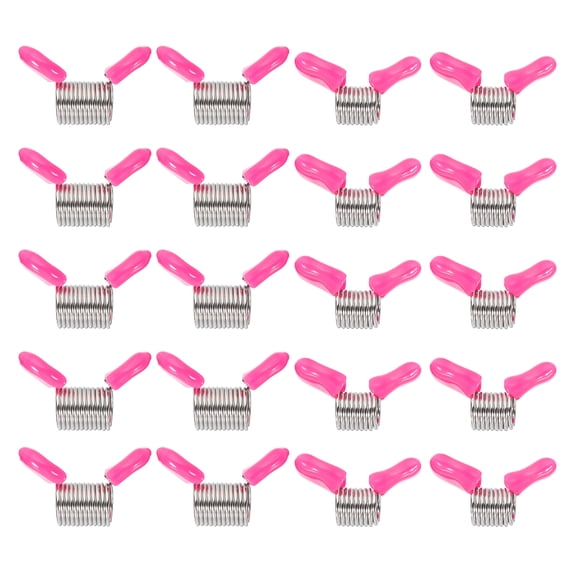 Uxcell Bead Stopper, 20 Pcs Bead Wire End Bead Clamps with Handle, Pink