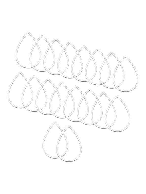 Beading Hoop Earrings, 60Pcs Drop Shape Hoop Earring for DIY Crafts Jewelry Making(22x14mm, Silver)