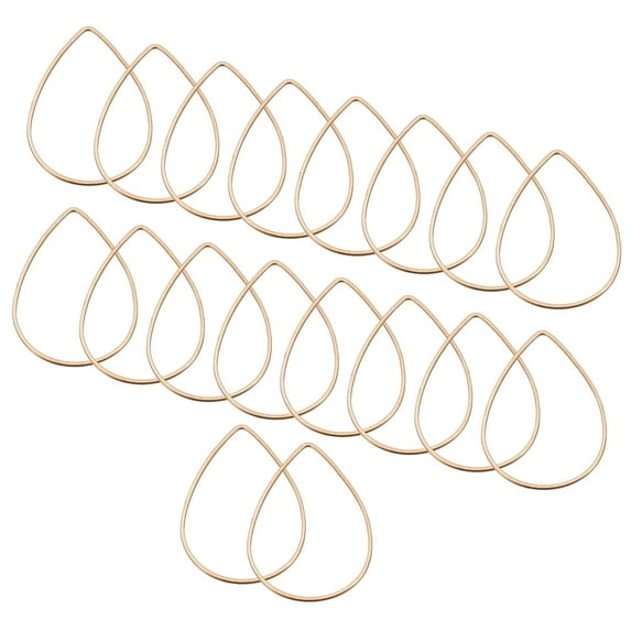 Uxcell Beading Hoop Earrings, 60Pcs Drop Shape Hoop Earring for DIY Crafts Jewelry Making(32x22mm, Rose Gold)