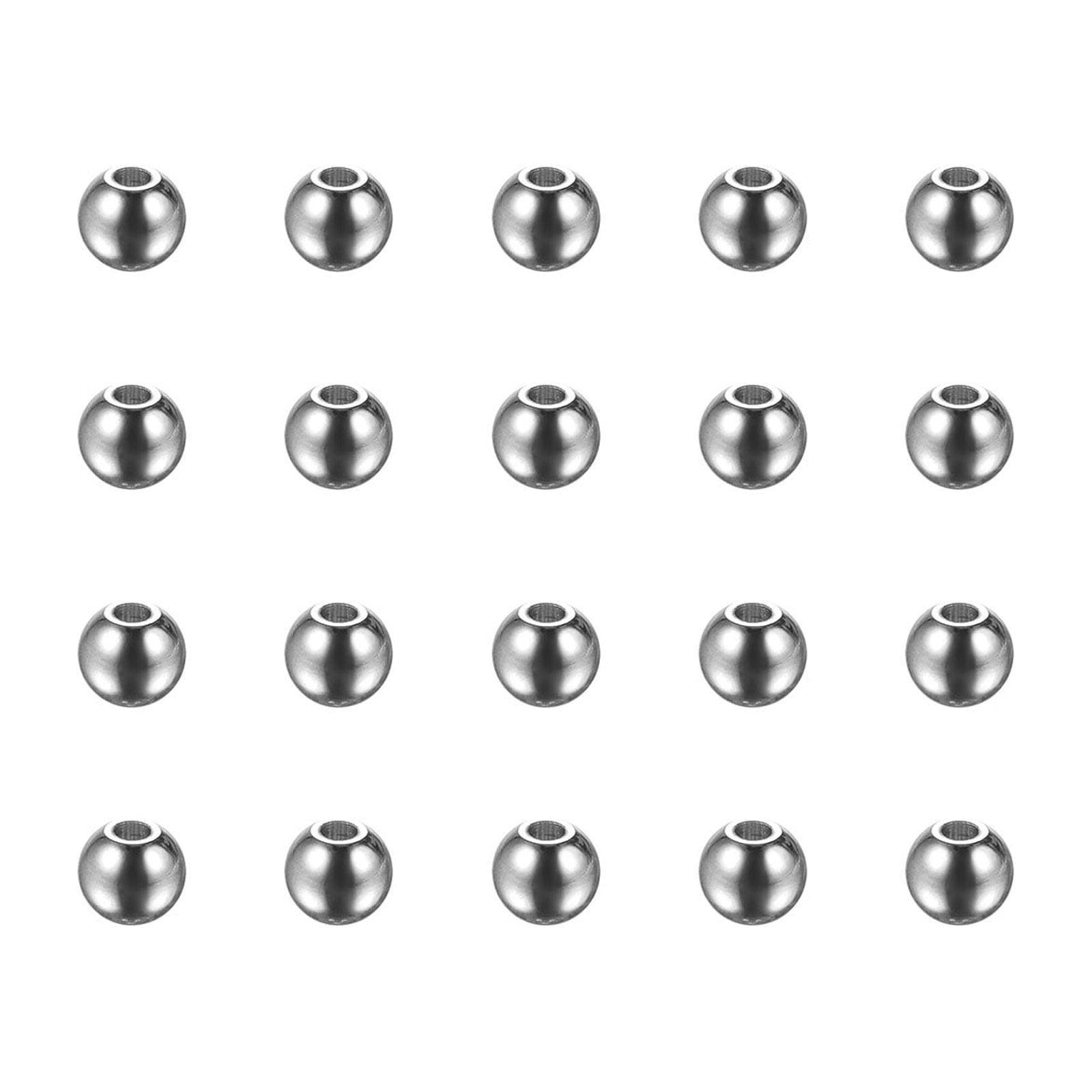 Uxcell Beads 5mm Stainless Steel 2mm Hole Dia Bead for DIY Crafts