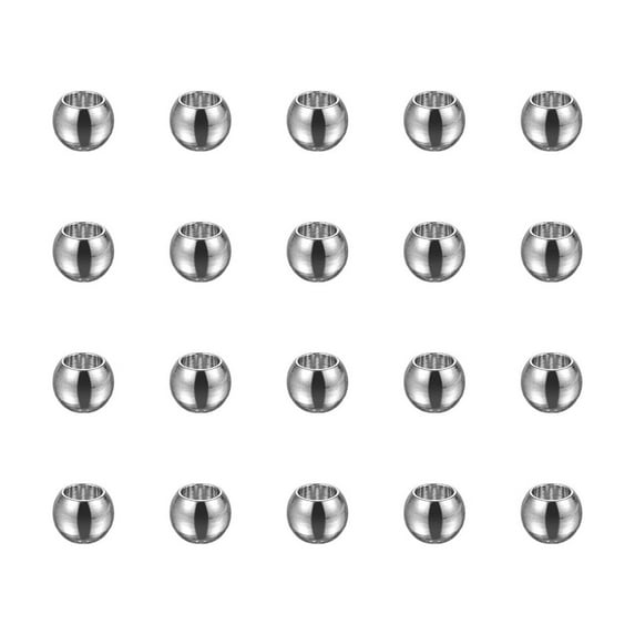 Uxcell Beads 5mm Stainless Steel 3mm Hole Dia Bead for DIY Crafts, Silver Tone 40 Pack