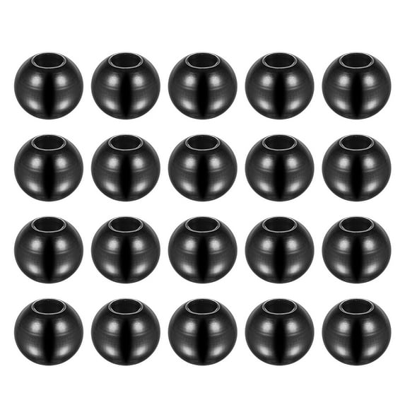 Uxcell Beads 8mm Stainless Steel 3mm Hole Dia Bead for DIY Crafts, Black 20 Pack