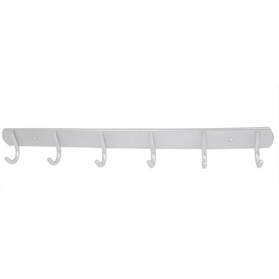 Uxcell Bedroom Kitchen Aluminum 6 Hooks Wall Mounted Hanger Towel Clothes Hanging Rack
