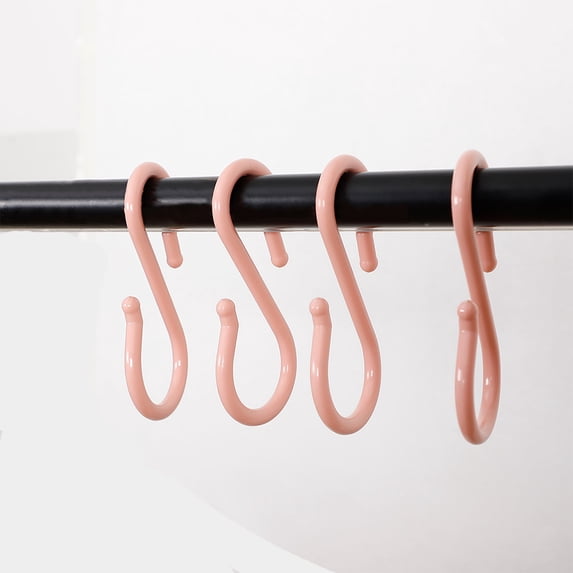Uxcell Bedroom Kitchen Closet Plastic Hangers Pink S Shape Hooks 24 Pack