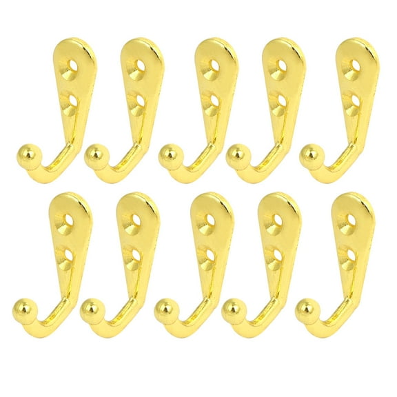 Uxcell Bedroom Robe Coat Hanging Retro Steel Style Single Hanger Hooks Gold Tone 10pcs