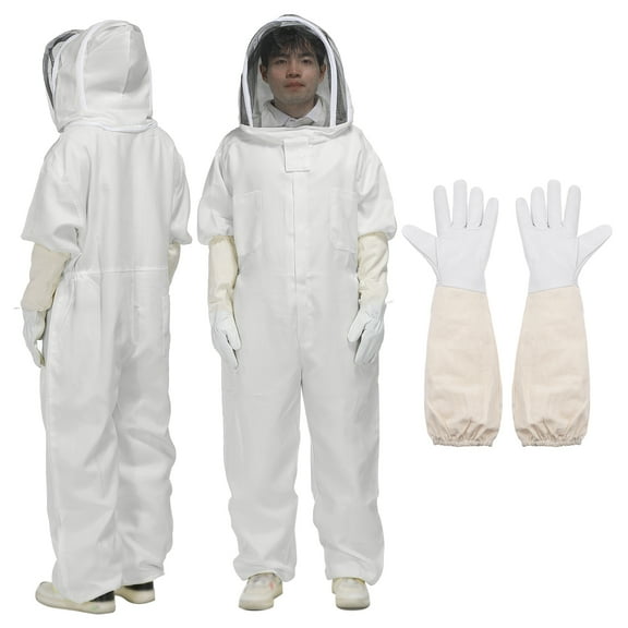 Uxcell Bee Suit for Men Women l Beekeeping Suit with Glove and Veil Hood Coffee