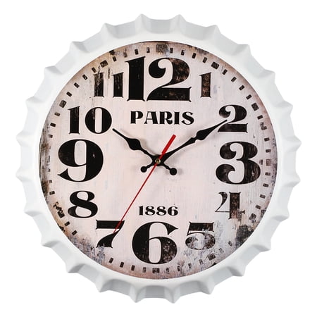 Uxcell Beer Cap Wall Clock 14 Inch, Retro Industrial Silent Non-Ticking Metal Clock for Man Bar Pub Garage Room Decor, 1886 Vintage Design price history and forecast - Uxcell
