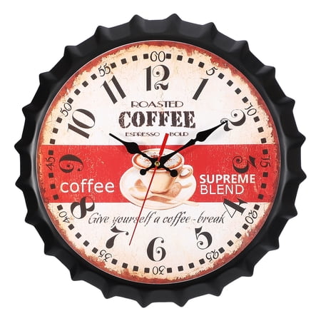 Uxcell Beer Cap Wall Clock 14 Inch, Retro Industrial Silent Non-Ticking Metal Clock for Man Bar Pub Garage Room Decor, Vintage Coffee Design price history and forecast - Uxcell
