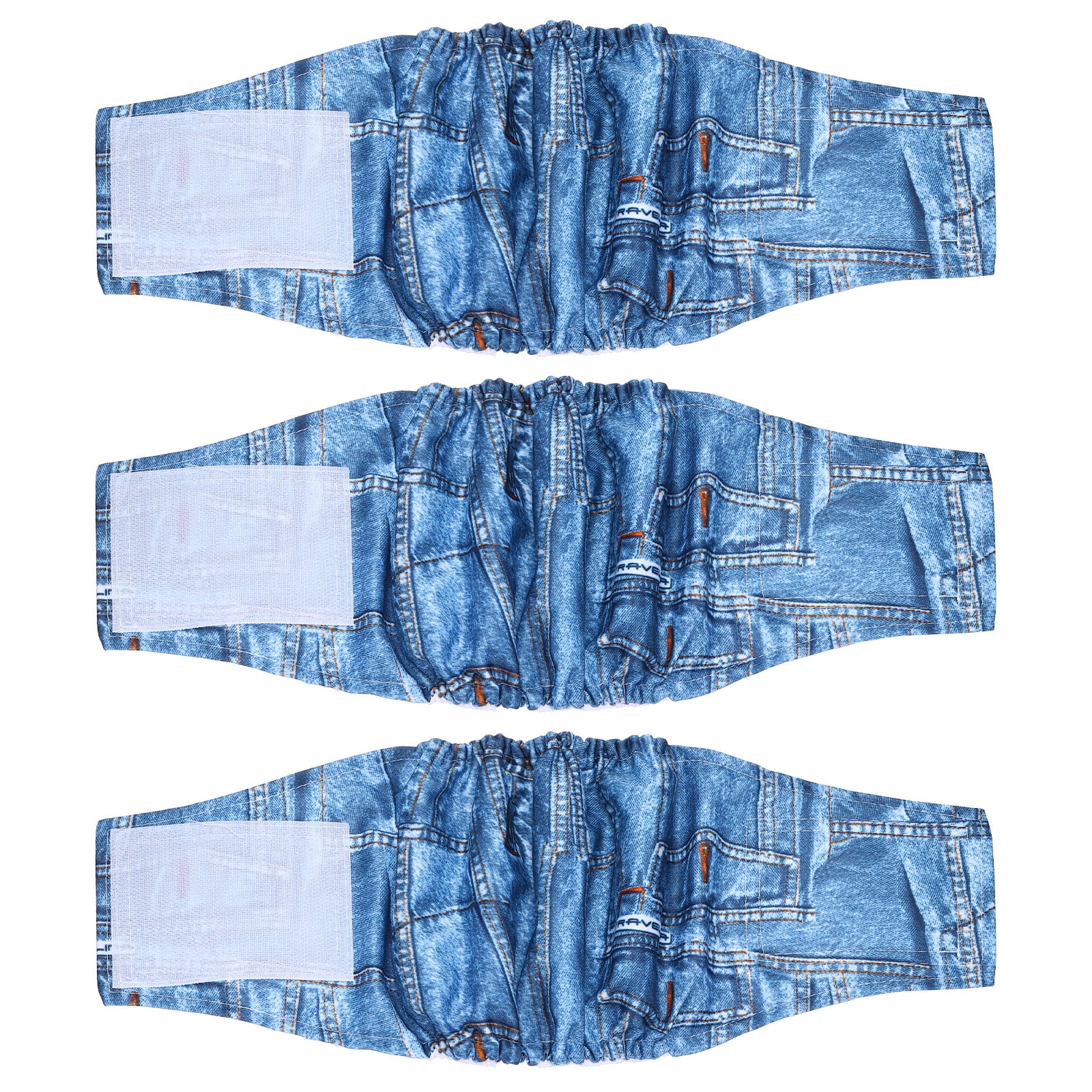 Uxcell Belly Bands for Male Dogs, Reusable Washable Dog Diapers High Absorbing Wrap Diapers, (3Pcs, M, Denim Color), Intended for Male Small Doggie/Puppies Training