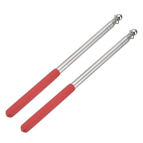 Uxcell Belly Dance Wings Sticks,5.25Ft Telescopic Handheld Flagpoles Portable Stainless Steel Telescopic Sticks, 2Pack & Red-Fitting For(Belly Dancing Wings/Guides/Teacher Pointer)