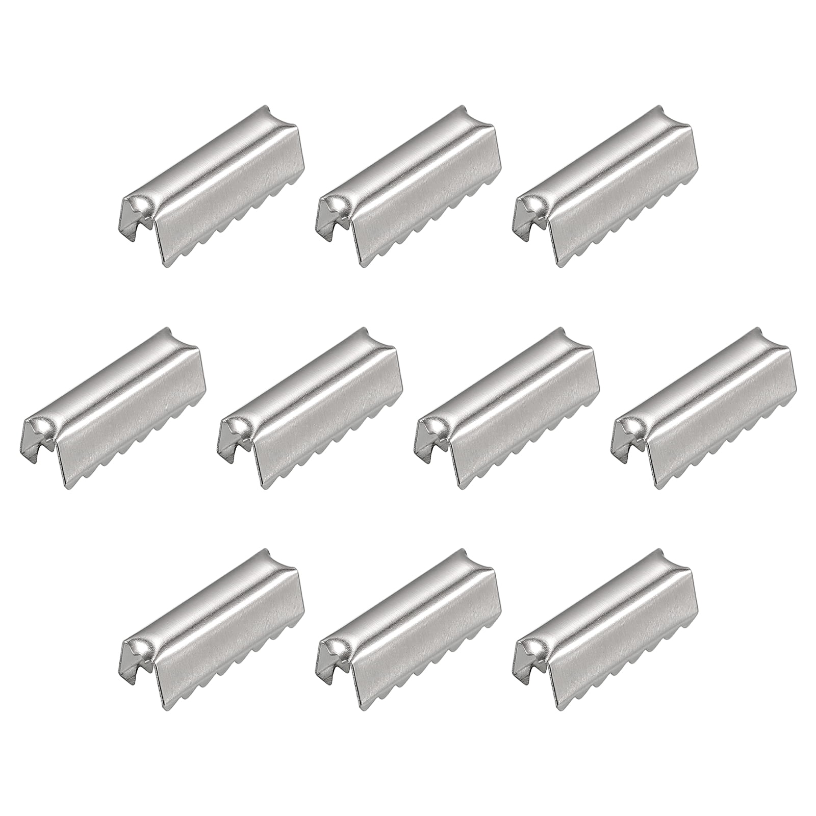 Tips Fastners Uxcell Belt Buckle End Tips, 0.47'' Ribbon Crimp End Fasteners, Silver ...