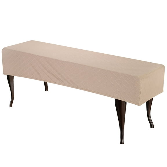 Uxcell Bench Cushion Cover Stretch Jacquard Checkered Dining Bench Cover, Camel