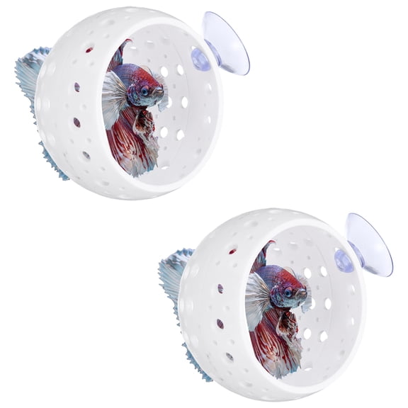 Uxcell Betta Bulb Hide, Bettas Tank Accessories with Suction Cups Aquarium Fish Aquarium Decor, (2Pcs, White), Intended for Small Fish / Shrimp / Guppy