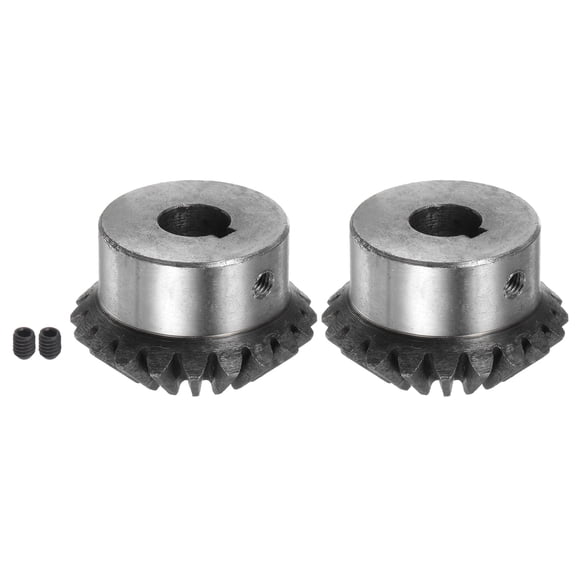 Uxcell Bevel Gears 2M 20 Teeth 12mm Hole Tapered Bevel Pinion Gear, 4mm Keyway 2 Pack