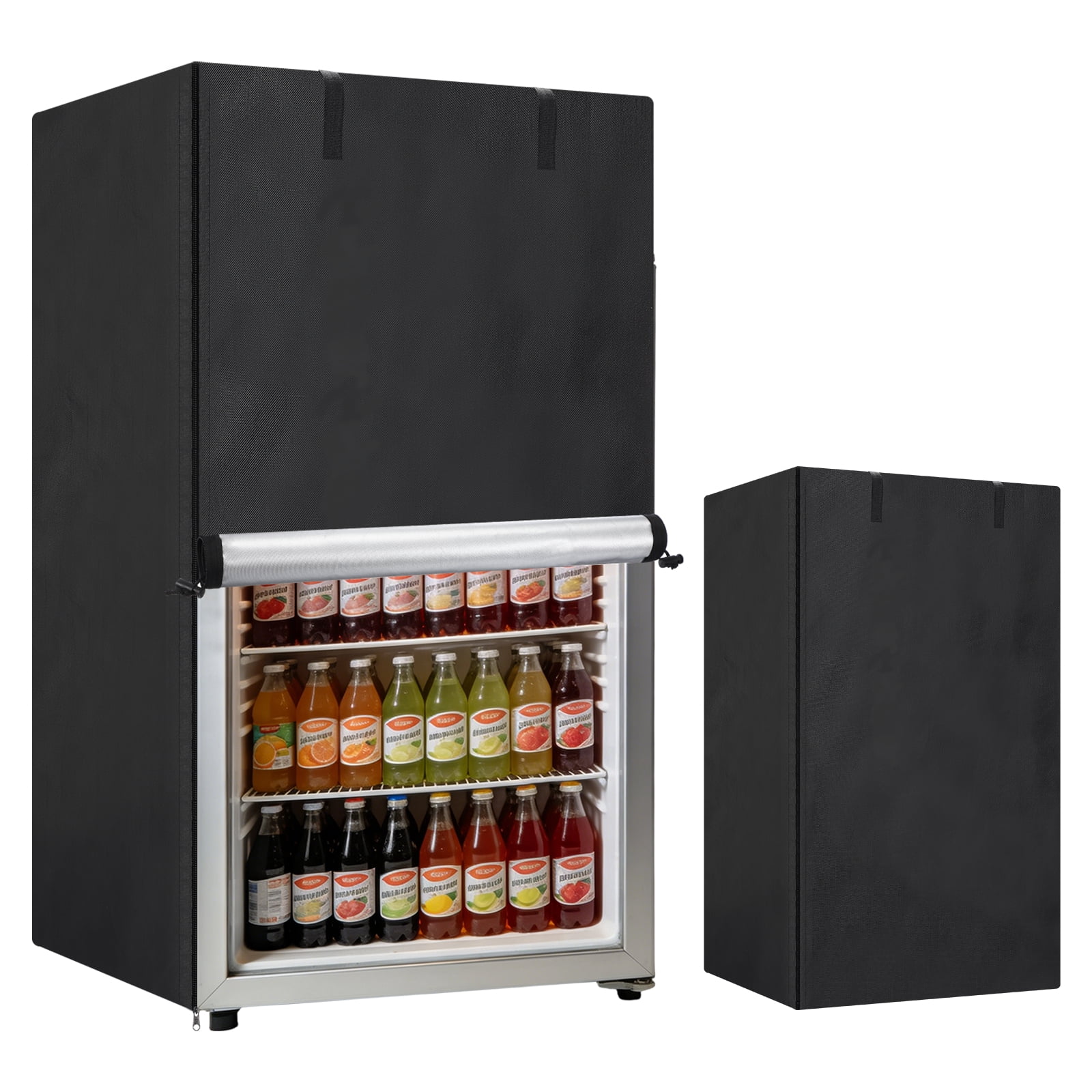 Uxcell Beverage Refrigerator Cover (30" x 33" x 62") - Oxford Waterproof Dustproof Refrigerator Protection Covers Freezer Protector for Upright Freezers, Black