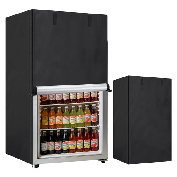 Uxcell Beverage Refrigerator Cover (33" x 33" x 67") - Oxford Waterproof Dustproof Refrigerator Protection Covers Freezer Protector for Upright Freezers, Black
