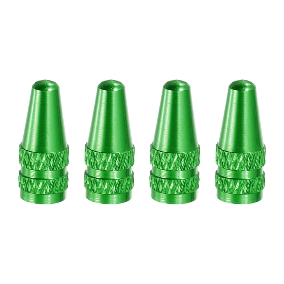 Uxcell Bicycle Tire Valve Stem Caps, 4 Pack Anodized Aluminum French Universal Bicycle Caps, Green