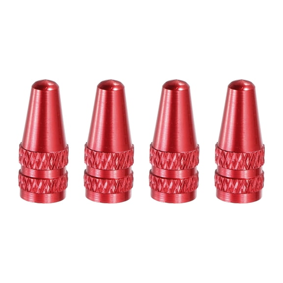 Uxcell Bicycle Tire Valve Stem Caps, 4 Pack Anodized Aluminum French Universal Bicycle Caps, Red