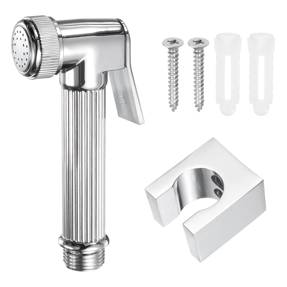 Uxcell Bidet Sprayer for Toilet, Handheld Jet Sprayer Kit Faucets for Bidet Toilet, Bathroom and Personal Cleaning Silver
