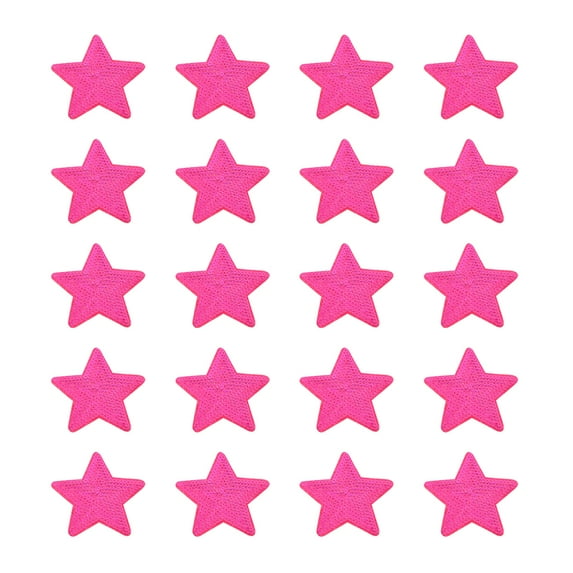 Uxcell Big 5 Star Sequins Iron-on Patches Sew Sequin Patch for Clothing Repair 90x90mm/3.54x3.54" Pack of 20(Rose Red)