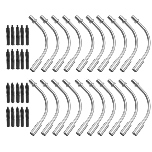 Uxcell 10set Bike Brake Noodle Cable Kit Aluminum Bicycle V Brake Pipe with Rubber Boots for Mountain MTB Bikes Cycling Cable Housing, Silver