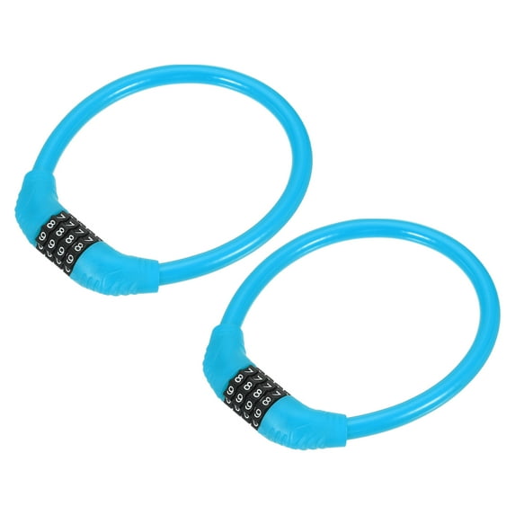 Uxcell Bike Lock Cable, Resettable Combination Security Cable Lock Self Coiling Cable Lock Bike Bicycle Lock Combination Lock Blue